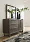 Arkenton King Panel Bed with Mirrored Dresser, Chest and Nightstand