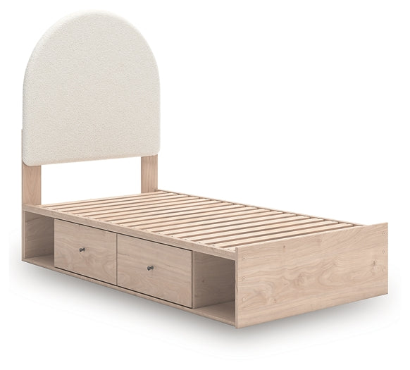 Arloster Twin Upholstered Panel Bed with Storage