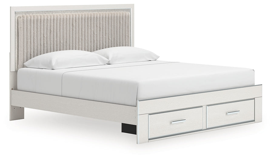 Zuraleus King Upholstered Panel Platform Storage Bed