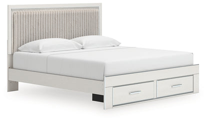 Zuraleus King Upholstered Panel Platform Storage Bed