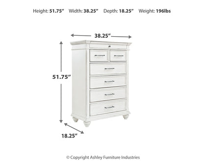Kanwyn King Panel Bed with Storage with Mirrored Dresser and Chest