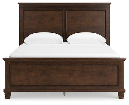 Danabrin Queen Panel Bed with Mirrored Dresser and Nightstand