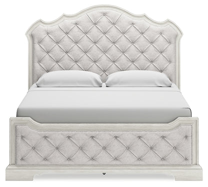 Arlendyne California King Upholstered Bed with Mirrored Dresser
