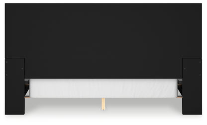 Londer California King Panel Bed with Mirrored Dresser