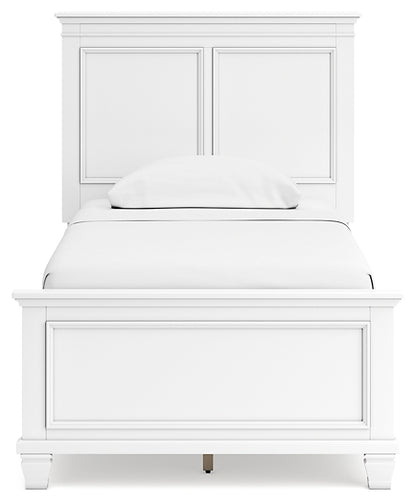 Fortman Twin Panel Bed with Mirrored Dresser and Chest