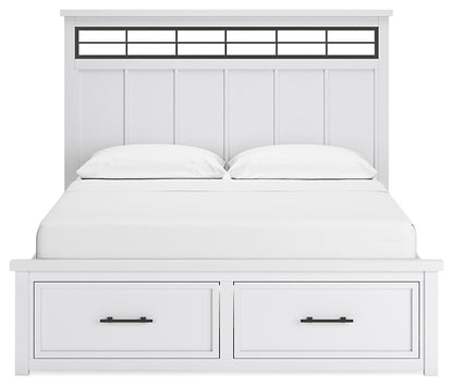 Ashbryn California King Panel Storage Bed with Mirrored Dresser
