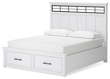 Ashbryn California King Panel Storage Bed with Mirrored Dresser