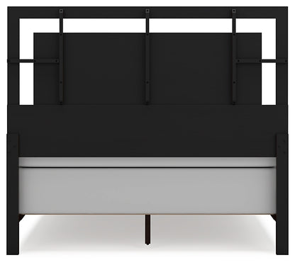 Covetown Queen Panel Bed with Mirrored Dresser and Chest