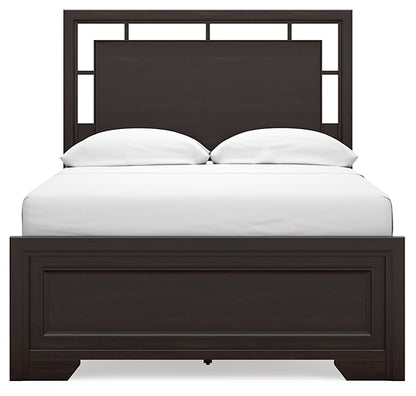 Covetown Full Panel Bed with Mirrored Dresser and Chest