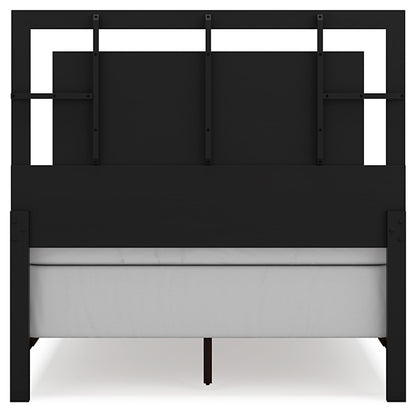 Covetown Full Panel Bed with Mirrored Dresser, Chest and Nightstand