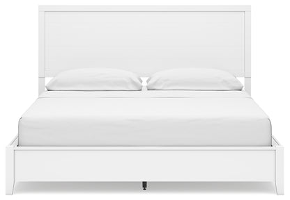 Binterglen California King Panel Bed with Mirrored Dresser