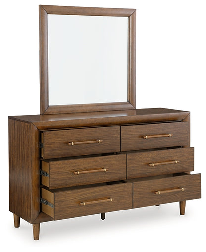 Lyncott California King Upholstered Bed, Dresser, Mirror, Chest and Nightstand