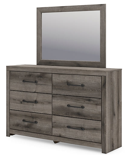 Graystorm Twin Panel Storage Bed with Mirrored Dresser