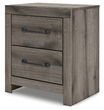 Graystorm Full Panel Bed with Storage with Mirrored Dresser, Chest and Nightstand