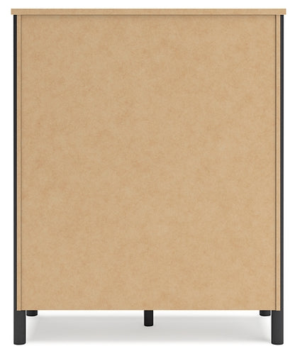 Cadmori King Upholstered Panel Bed with Mirrored Dresser, Chest and Nightstand