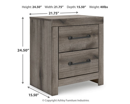 Graystorm Full Panel Bed with Mirrored Dresser, Chest and Nightstand