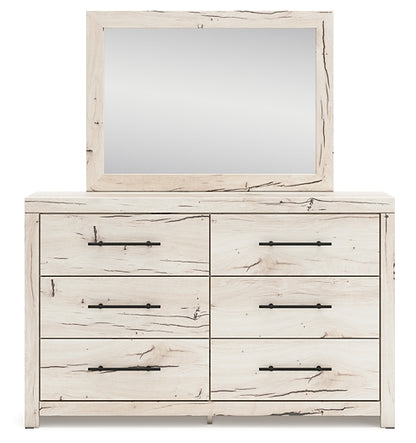 Lawroy Twin Panel Headboard with Mirrored Dresser and Nightstand
