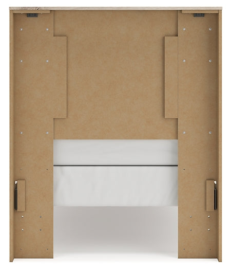 Lawroy Twin Panel Headboard with Mirrored Dresser and Nightstand