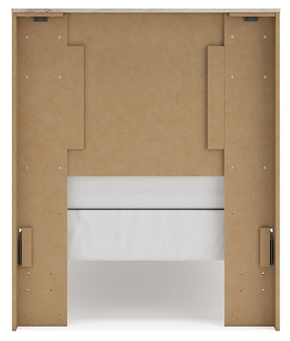 Lawroy Twin Panel Headboard with Mirrored Dresser, Chest and Nightstand