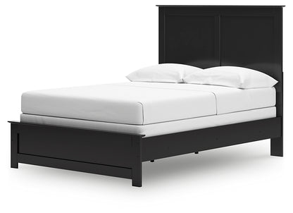 Maribel Full Panel Bed with Mirrored Dresser