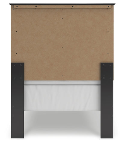 Maribel Twin Panel Bed with Mirrored Dresser