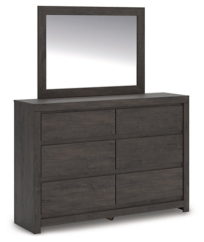 Fraluna King Panel Bed with Mirrored Dresser, Chest and Nightstand