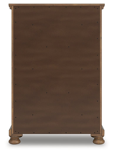 Feddinger California King Panel Bed with Mirrored Dresser, Chest and Nightstand