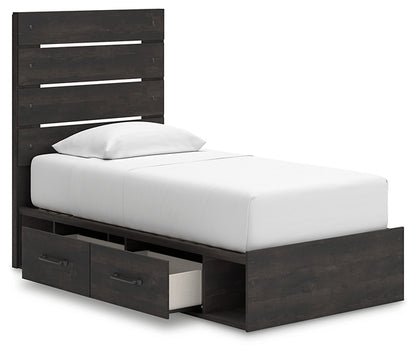Hollivern Twin Panel Storage Bed with Mirrored Dresser and Nightstand