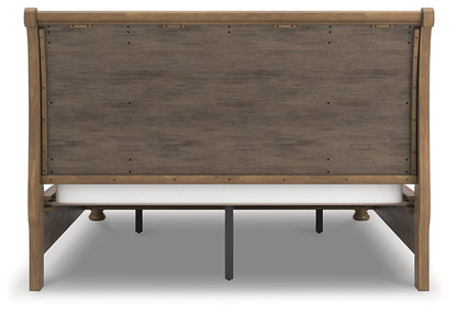 Feddinger California King Storage Sleigh Bed with Mirrored Dresser