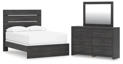 Hollivern Full Panel Bed with Mirrored Dresser
