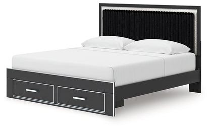 Zuraleus King Upholstered Panel Storage Bed