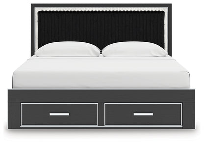 Zuraleus King Upholstered Panel Storage Bed