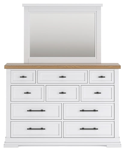 Ashbryn King Panel Storage Bed with Mirrored Dresser