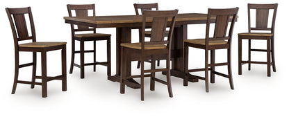 Rylandeen Counter Height Dining Table and 6 Barstools