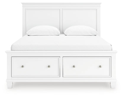 Fortman Queen Panel Storage Bed with Mirrored Dresser