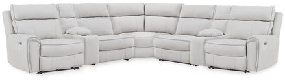 Social Pointe 7-Piece Reclining Sectional with Storage Consoles