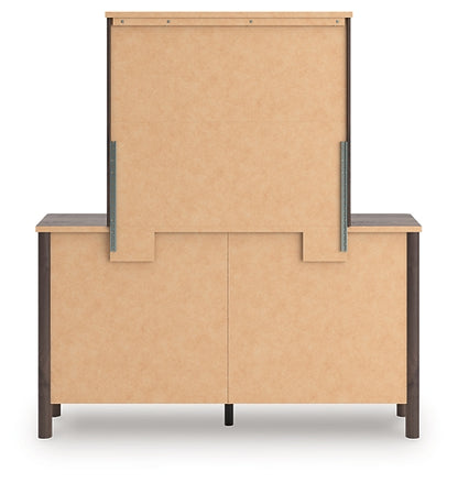 Pamytta Queen Upholstered Panel Bed, Dresser, Mirror, Chest and Nightstand