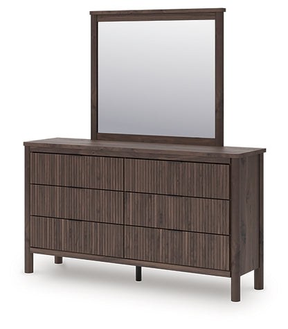 Pamytta King Panel Platform Bed, Dresser and Mirror