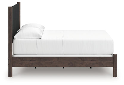 Pamytta Full Upholstered Panel Bed, Dresser and Mirror