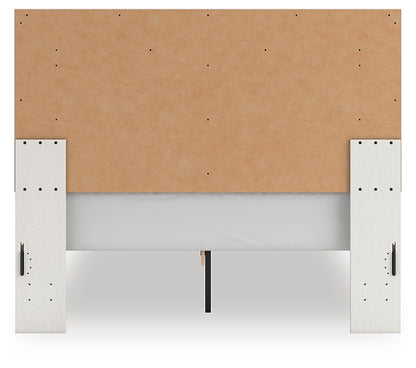 Zuraleus Queen Upholstered Panel Platform Bed, Dresser and Mirror