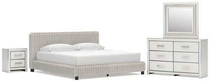 Zuraleus King Upholstered Bed, Dresser, Mirror and Nightstand