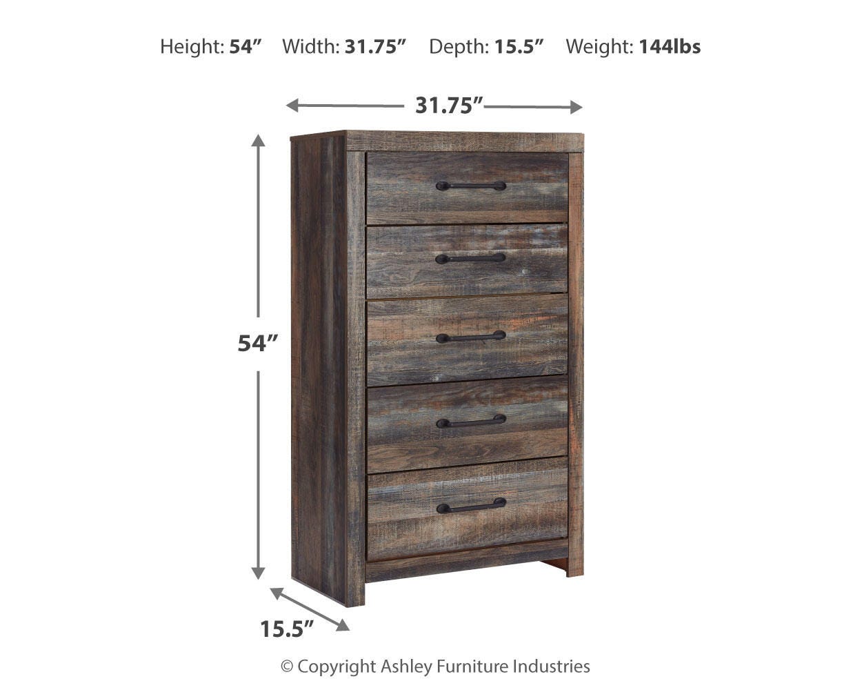 Drystan Five Drawer Chest