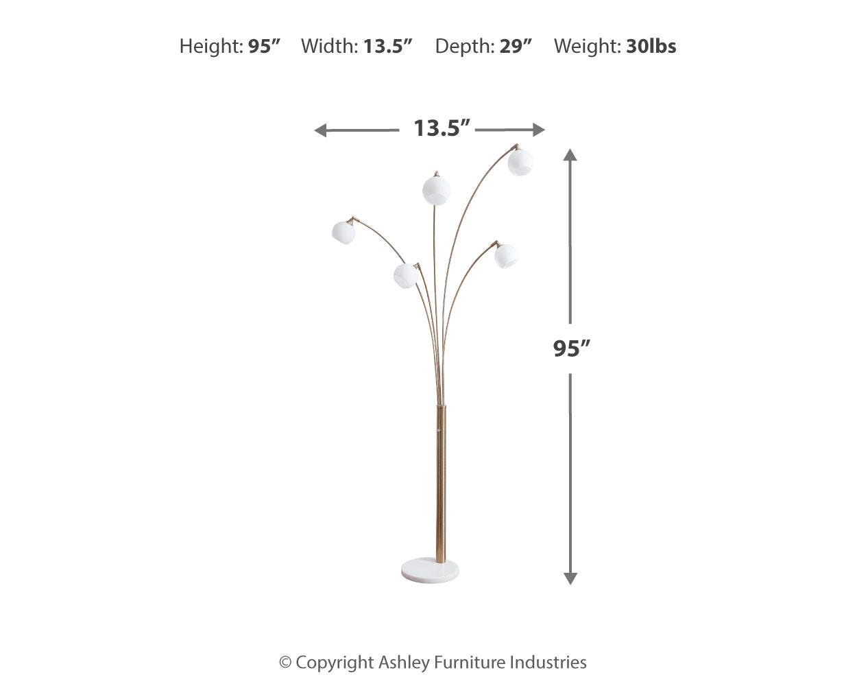 Ashley Express - Taliya Metal Arc Lamp (1/CN)