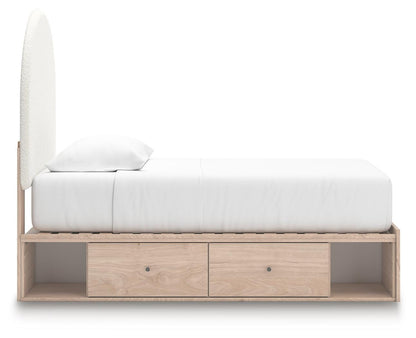 Arloster Twin Upholstered Panel Bed with Storage