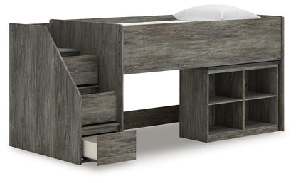 Frandern Twin Loft  Bed with Bookcase Storage