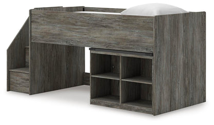Frandern Twin Loft  Bed with Bookcase Storage
