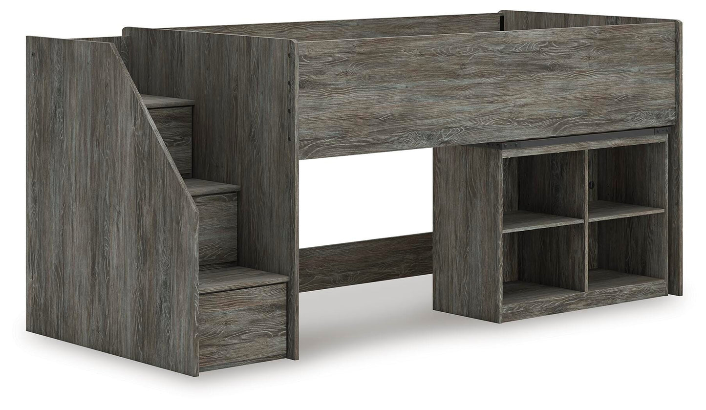 Frandern Twin Loft  Bed with Bookcase Storage