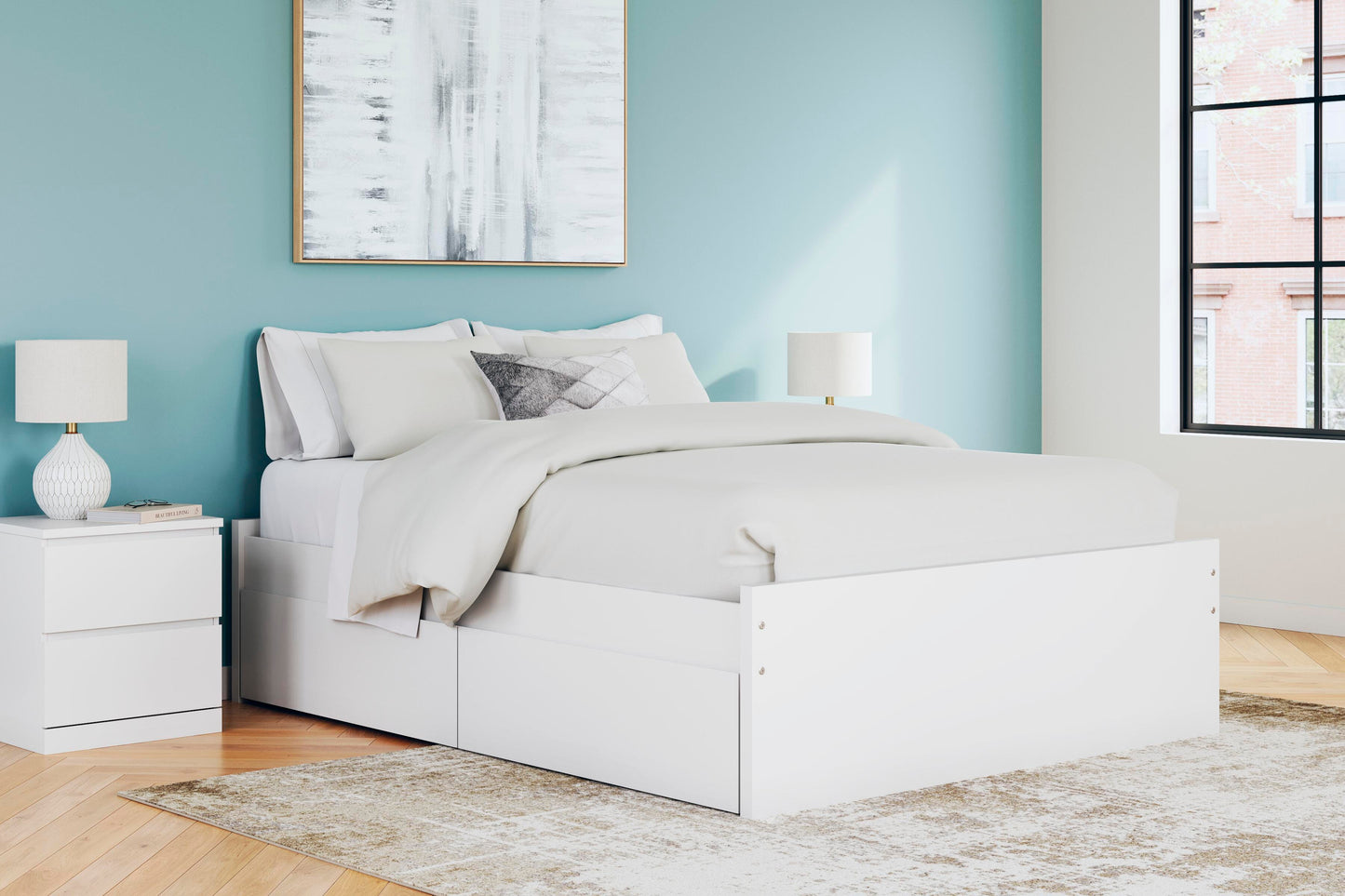 Ashley Express - Onita Queen Platform Bed with 1 Side Storage