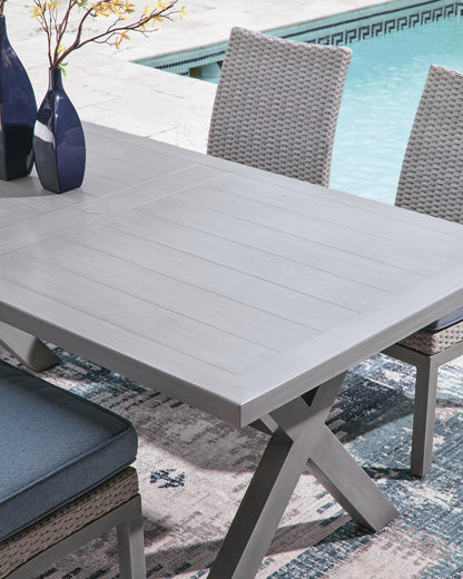 Half Moon Beach RECT Dining Table w/UMB OPT