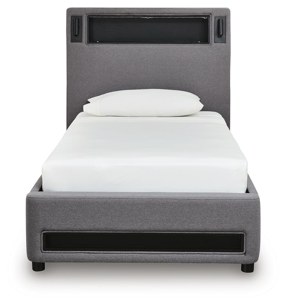 Ashley Express - Verishaw Twin Upholstered Bed with Wireless Audio